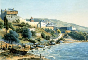  Русский монастырь в первой половине XIX в. Литография 